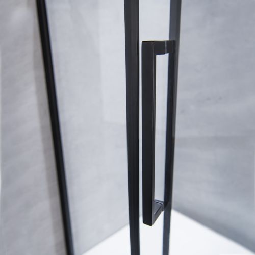 ΚΑΜΠΙΝΑ ΠΟΡΤΑ ΝΤΟΥΖΙΕΡΑΣ Devon Primus Plus (1+1) Pivot + Infill PIR 100 C Black Matt 97-101 x h 195 cm