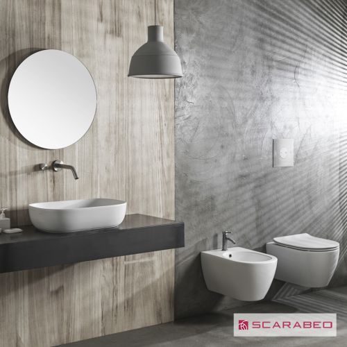 ΛΕΚΑΝΗ WC ΚΡΕΜΑΣΤΗ ΜΕ ΚΑΛΥΜΜΑ SCARABEO MOON Clean Flush® 552000SC White Matt 50,5x36 cm