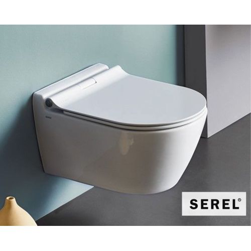 ΛΕΚΑΝΗ WC ΚΡΕΜΑΣΤΗ ΜΕ ΚΑΛΥΜΜΑ ΒΑΚΕΛΙΤΗ Slim Soft CloseSEREL SMART SM2500C White 51,5 χ 36 cm