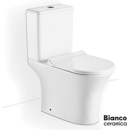 ΛΕΚΑΝΗ WC ΧΑΜΗΛΗΣ ΠΙΕΣΗΣ ΠΙΣΩΣΤΟΜΙΑ ΚΟΜΠΛΕ BIANCO Ceramica AIDA Rimless® AD 12000 SC White 65x34x h 79 cm