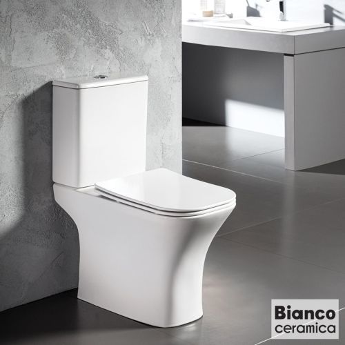 ΛΕΚΑΝΗ WC ΧΑΜΗΛΗΣ ΠΙΕΣΗΣ ΠΙΣΩΣΤΟΜΙΑ ΚΟΜΠΛΕ BIANCO Ceramica DELIA Rimless® DL 12000 SC White 65x40x h 77 cm