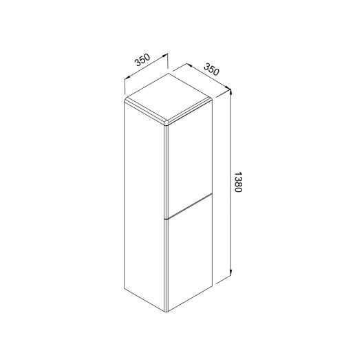 ΕΠΙΠΛΟ ΜΠΑΝΙΟΥ ΚΡΕΜΑΣΤH ΣΤΗΛΗ MARTIN KUZEY White 35 MDF Λάκα 8mm  35x35x138cm