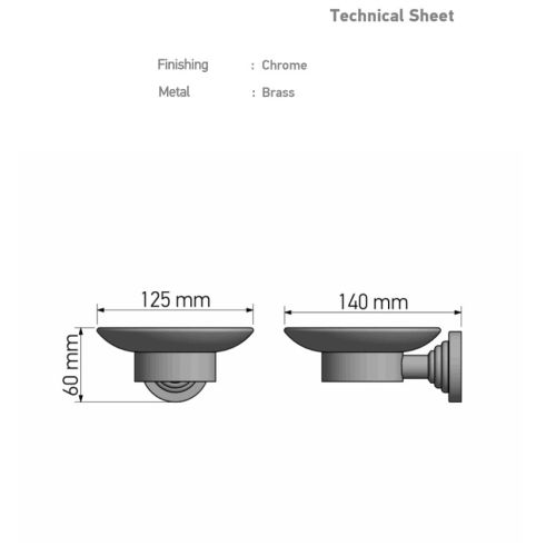 ΣΑΠΟΥΝΟΘΗΚΗ ΕΠΙΤΟΙΧΙΑ SANCO Vitage 120502-A03 Chrome