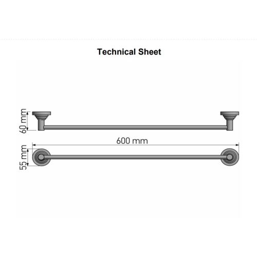 ΠΕΤΣΕΤΟΘΗΚΗ 60 cm ΜΟΝΗ ΤΟΙΧΟΥ SANCO Vitage 120504-A03 Chrome